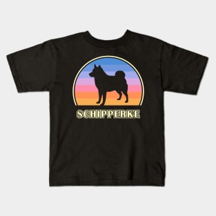 Schipperke Vintage Sunset Dog Kids T-Shirt